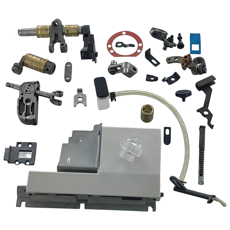  银箭747包缝机送料调节曲柄 KQ37、KR19/上刀架 KR09/上刀架框架摇轴、KJ26、KJ30/上弯针轴杆、KF01/针杆驱动框架摇轴、Kc67、Kc57/油窗